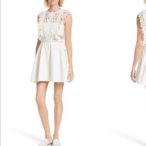 Self Portrait Floral Vine Eyelet mini dress US8